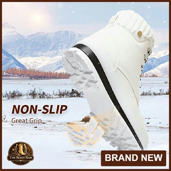 Women's Waterproof Ankle Boots with Fur Lining and Side Zipper - Picture 7 of 8